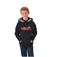 Youth Boy's Full-Zip Hoodie Sweatshirt, Black/Red