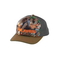 Men's Adjustable Mesh Snapback Hat with Orange Logo, Camo